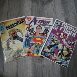 Comic Books: Dreadstar, Action Comics, Alpha Flight Set Of 3